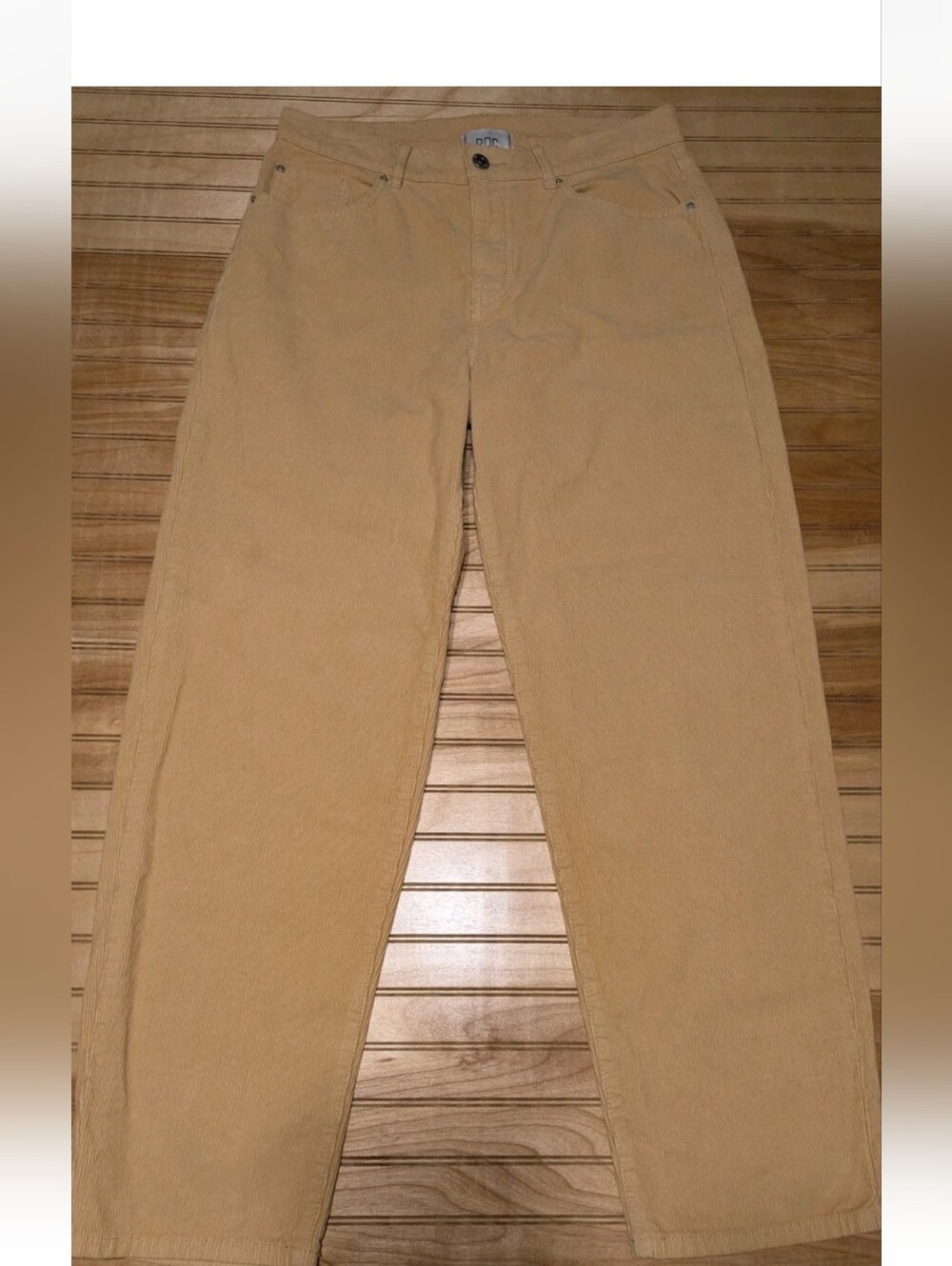 BDG Pegged Cowboy Classic Straight-Leg Corduroy Jeans Tan Women Sz 29 Granola